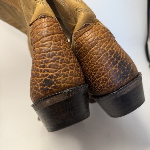 Justin Boots Calf Skin Style # 2012 Cowboy Ranch Boots Men’s 11.5 D Embroidered main image 8